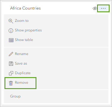 从“内容”窗格中移除 Africa Countries 图层。